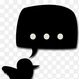 黑色对话框小鸟对话框图标