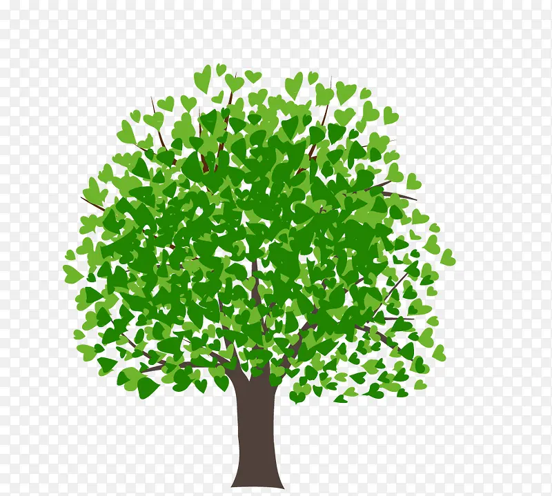 绿色手绘大树
