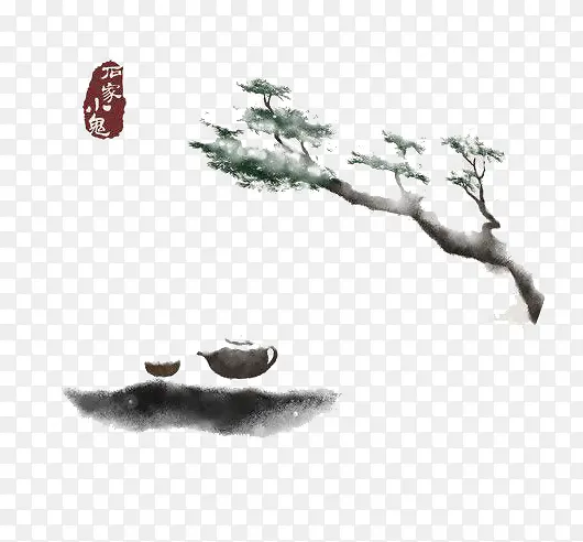 水彩大树