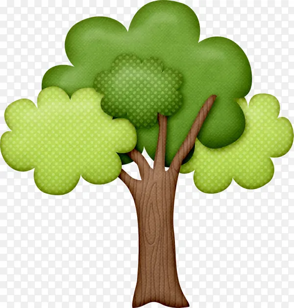 卡通手绘绿色大树