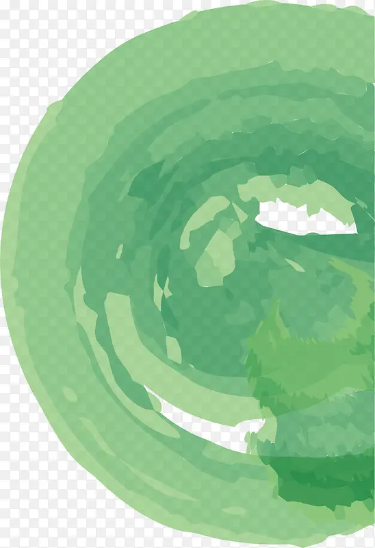 手绘绿色圆圈