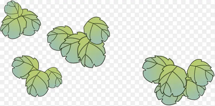 绿色渐变树叶植物