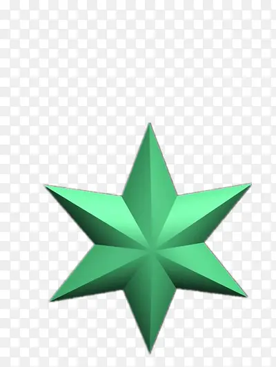 绿色立体六角星