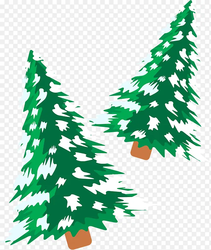 绿色手绘圣诞大树