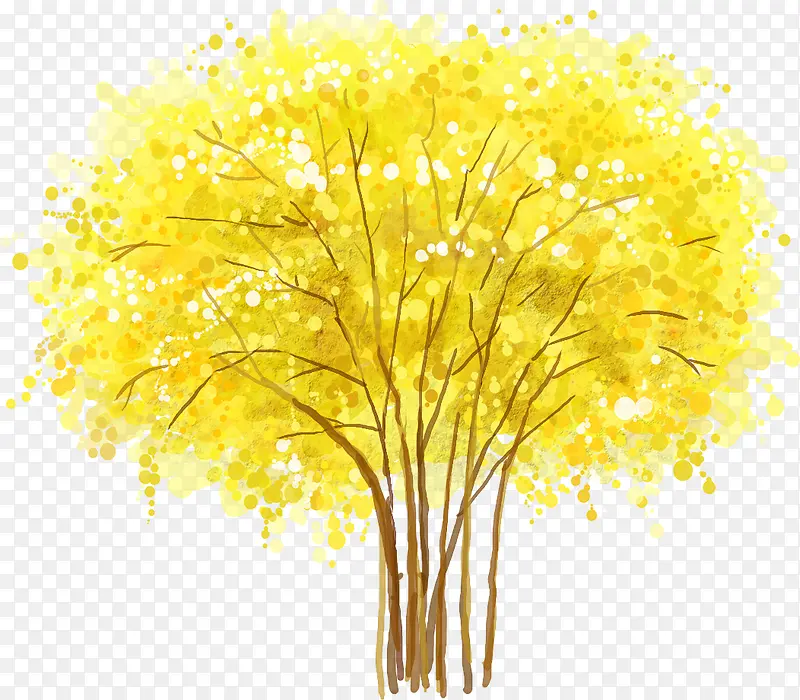 春季文艺黄色大树