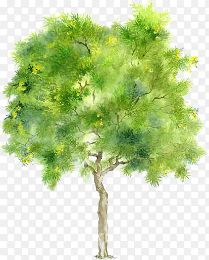 绿色高清创意大树环境渲染效果漫画
