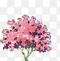 手绘粉色漫画大树植物