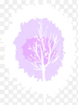 紫色梦幻手绘大树