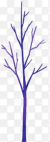 手绘梦幻紫色大树美景