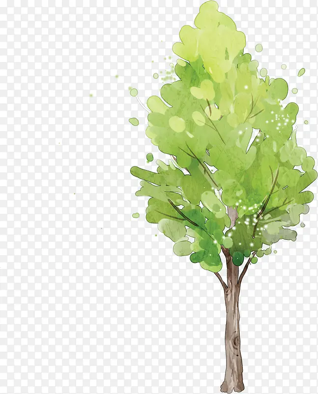 绿色纷飞创意大树设计