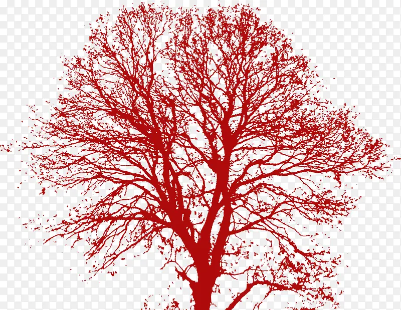 红色可爱大树美景