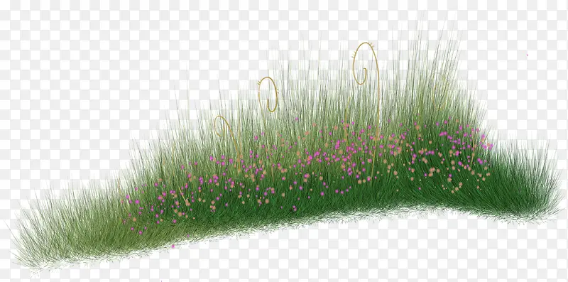 绿色花朵草地卡通