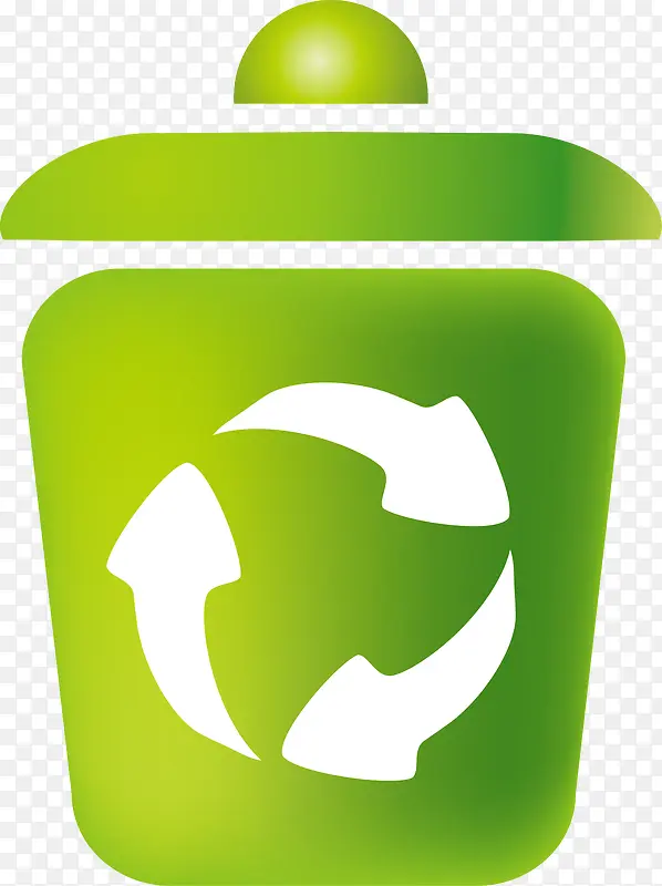 绿色循环垃圾桶素材图