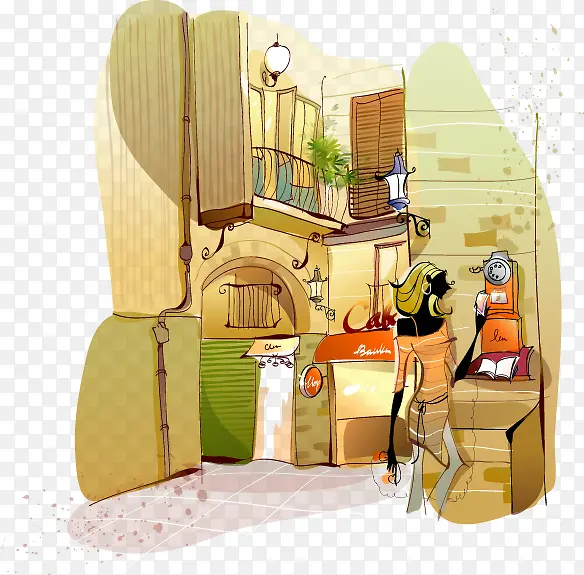 手绘时尚风格插画PNG图片素材下载_图片编号yrvemola-免抠素材网