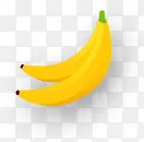 手绘创意扁平风格黄色的香蕉