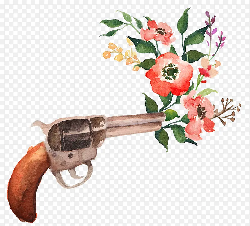 精美花卉手枪