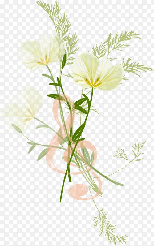 高清创意白色的花卉植物造型合成效果