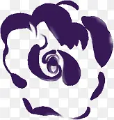 中秋节紫色水彩花朵