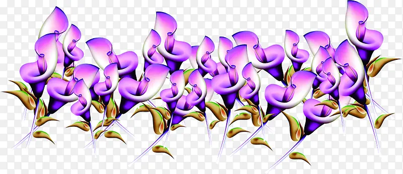 紫色手绘花朵植物设计