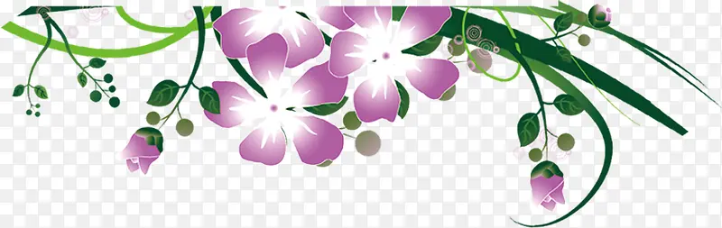 紫色卡通设计花朵