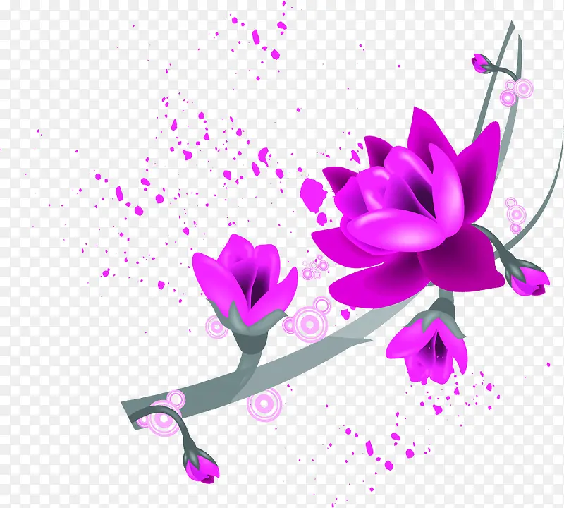 紫色花朵花卉高清合成