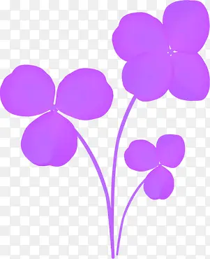 紫色手绘花朵医疗