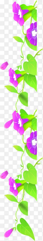 紫色卡通喇叭花造型花朵