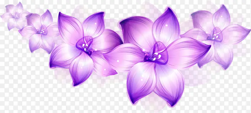 紫色卡通插画花朵