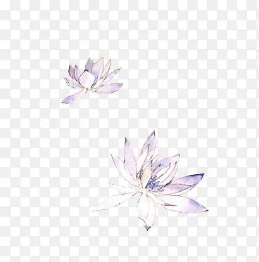手绘紫色花朵漂浮装饰