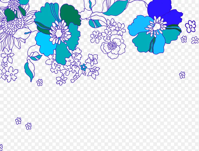 紫色个性手绘花朵