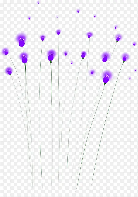 手绘梦幻紫色花朵