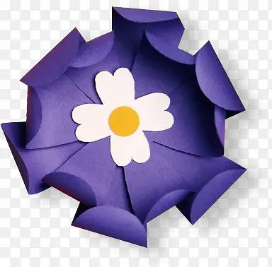 紫色效果剪纸花朵