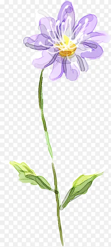 手绘清新紫色花朵创意