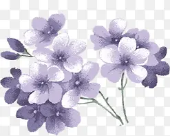 紫色手绘温馨花朵