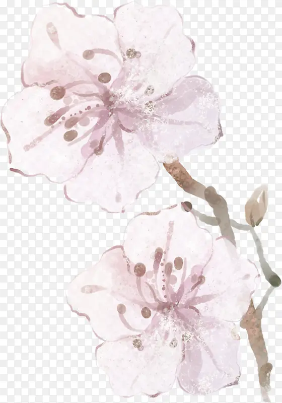 紫色韩版创意花朵手绘