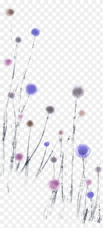 手绘紫色梦幻花朵