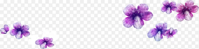 手绘紫色花朵复古漂浮装饰