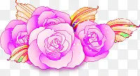 紫色手绘花朵植物手绘