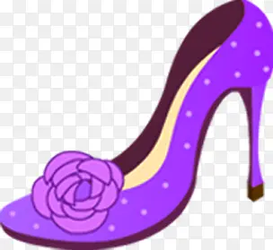 紫色花朵高跟鞋女鞋