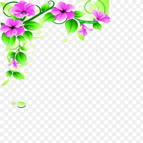 紫色爬藤花朵边框
