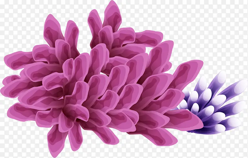 手绘创意合成紫色的花朵