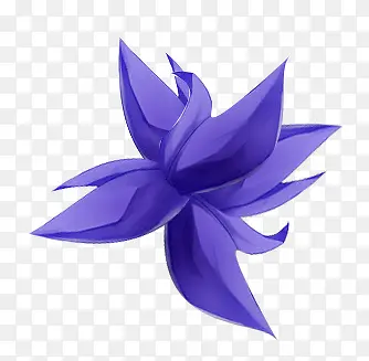 蓝紫色花朵手绘插画
