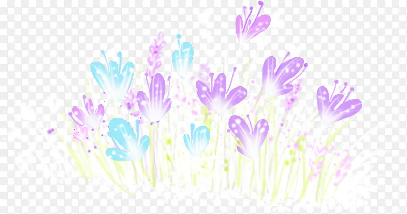 创意水彩紫色的花卉植物