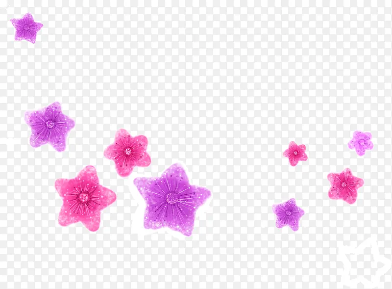 手绘粉紫色星星花朵