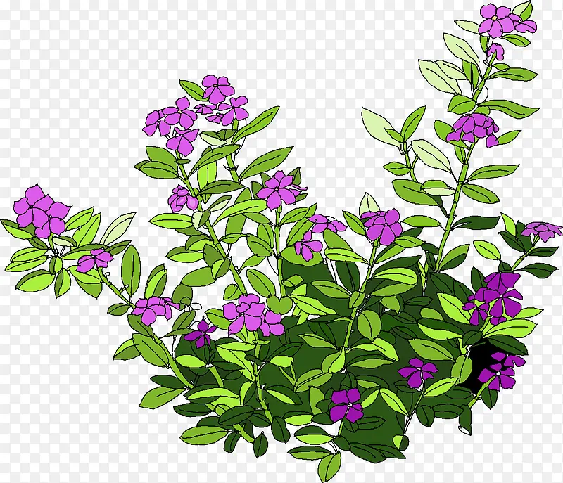 创意手绘卡通紫色的花朵