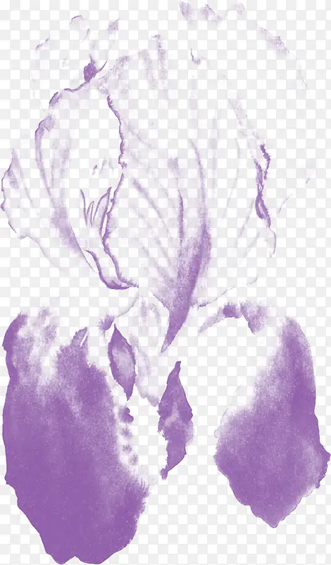 手绘紫色梦幻花朵植物