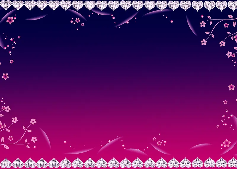 紫色花朵全屏海报背景七夕情人节