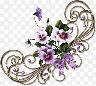 紫色蝴蝶结装饰花