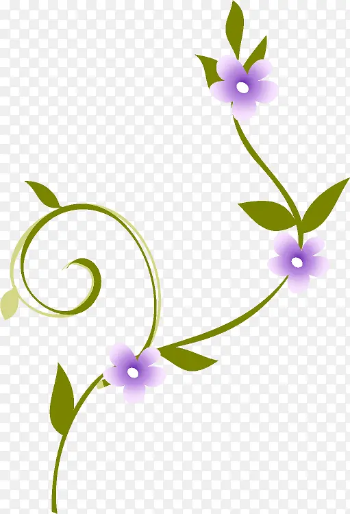 紫色花卉贴画素材
