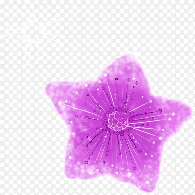 紫色梦幻手绘星星花朵